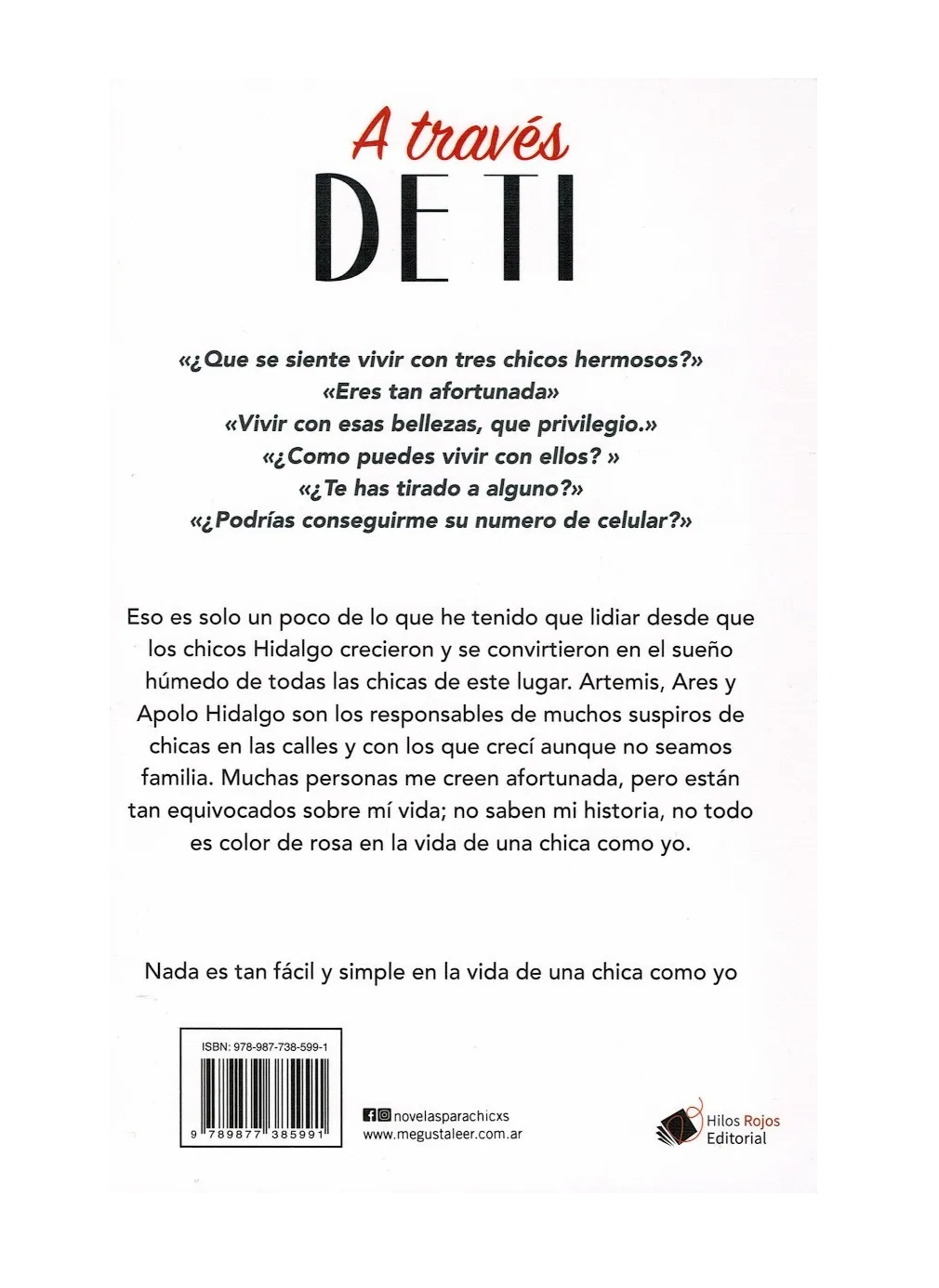 A través de ti - Trilogía hermanos Hidalgo, libro II -